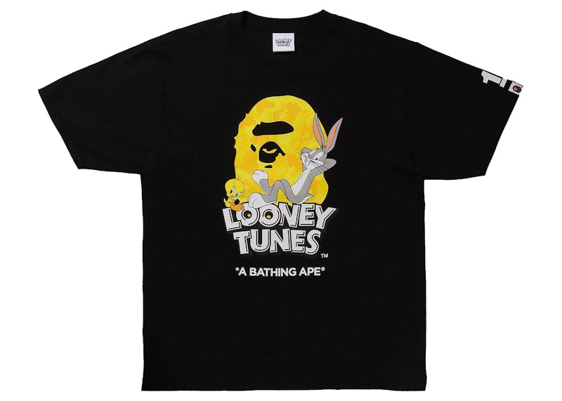 BAPE x Looney Tunes ABC Camo Ape Head Tee Black
