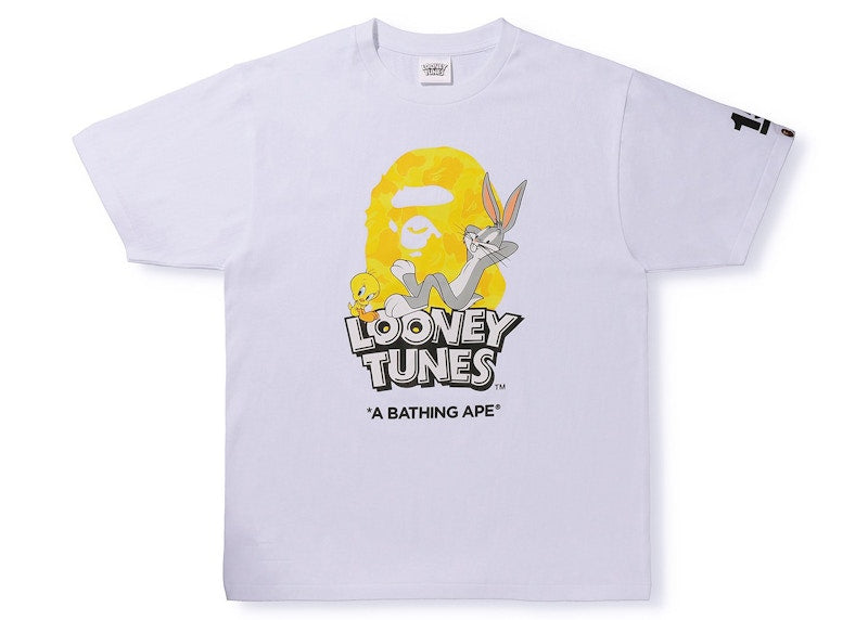 BAPE x Looney Tunes ABC Camo Ape Head Tee White