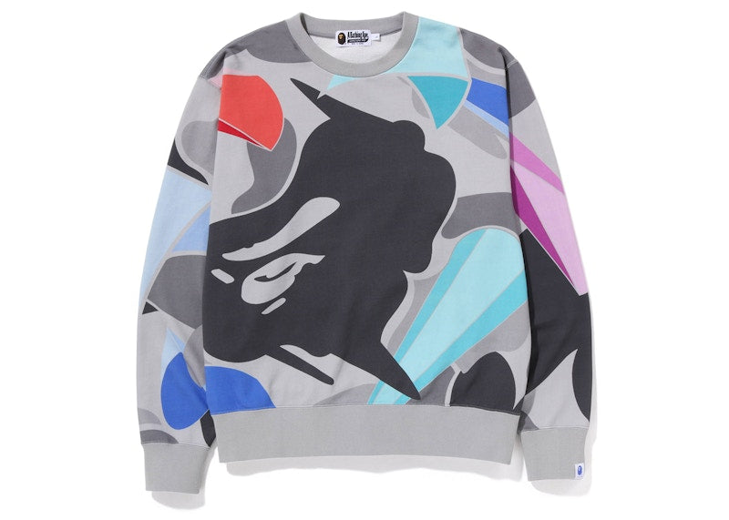 BAPE x Louis De Guzman LDG Camo Relaxed Fit Crewneck Sweatshirt Grey