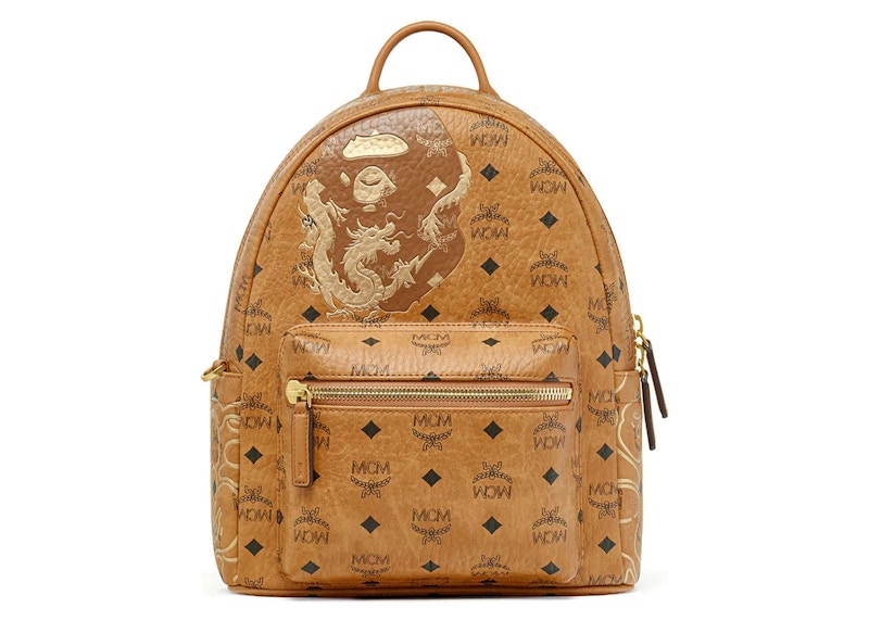 BAPE x MCM Stark Lunar New Year Visetos Daypack Beige