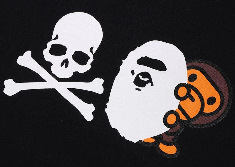 BAPE x MMJ Ape Head & Milo Tee Black