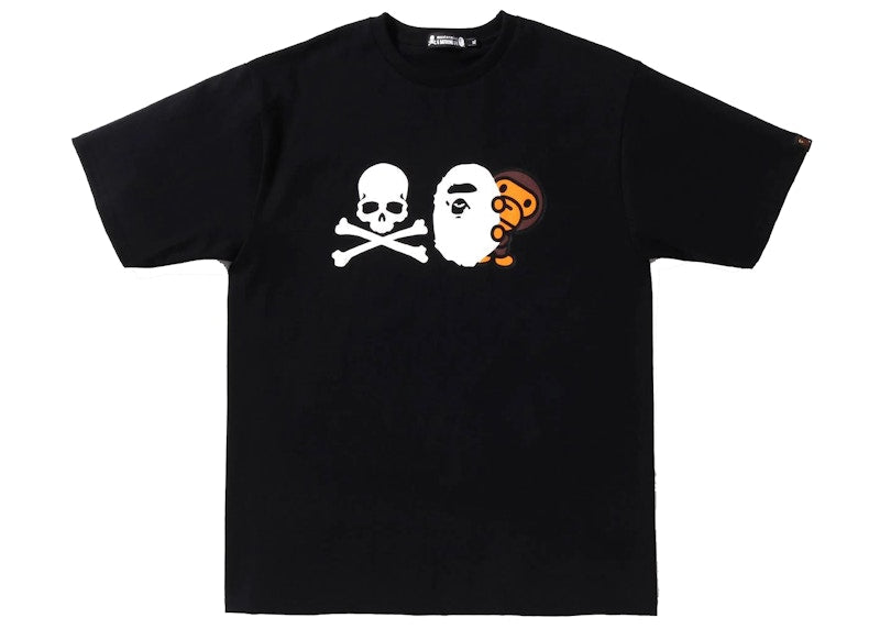 BAPE x MMJ Ape Head & Milo Tee Black