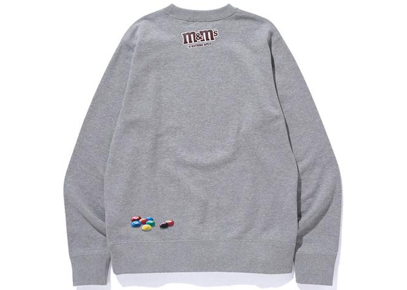 BAPE x M&M's Mens Crewneck Gray