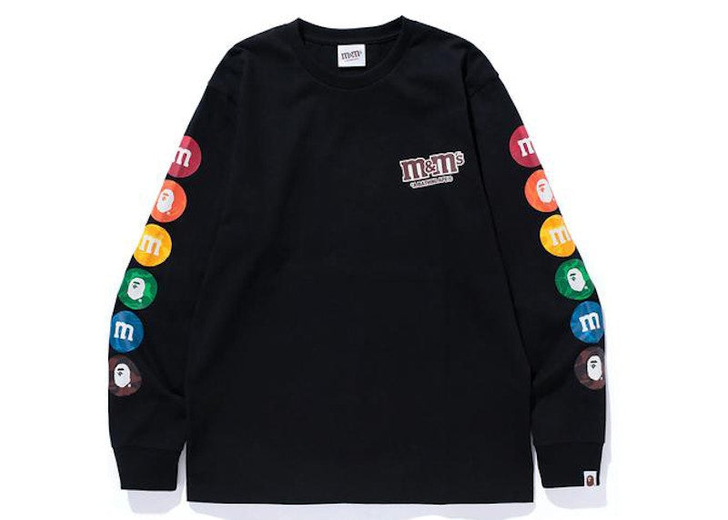 BAPE x M&M's Mens Long Sleeve Tee Black