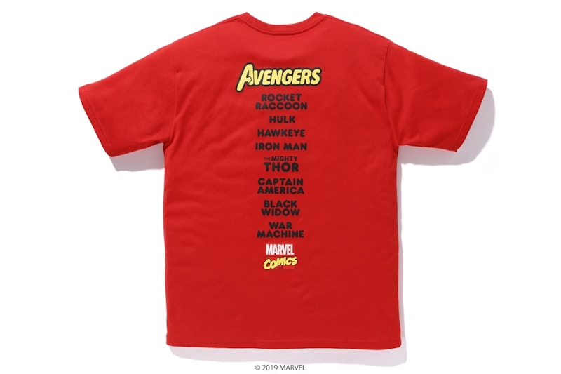 BAPE x Marvel Avengers Ape Head Tee Red