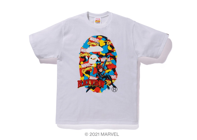 BAPE x Marvel Comics Camo Back Widow Tee White