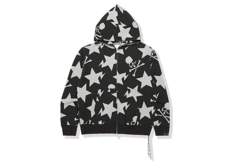 BAPE x Mastermind 11th Anniversary Sta Pattern Relaxed Full Zip Hoodie Black