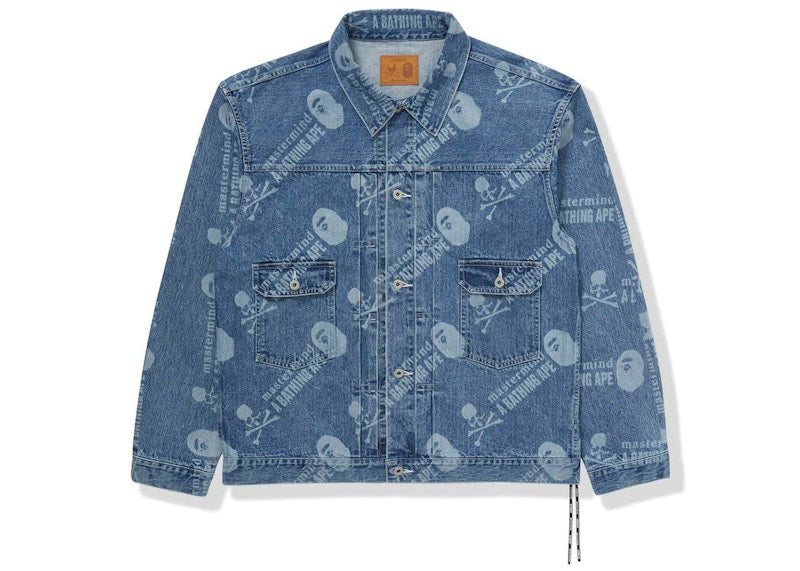 BAPE x Mastermind Washed Denim Jacket Blue Indigo