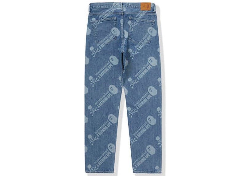 BAPE x Mastermind Washed Denim Pants Blue Indigo