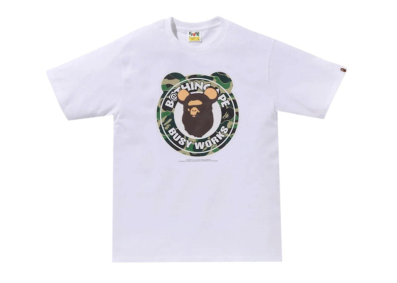 BAPE x Medicom Toy ABC Camo Bear Milo Tee White