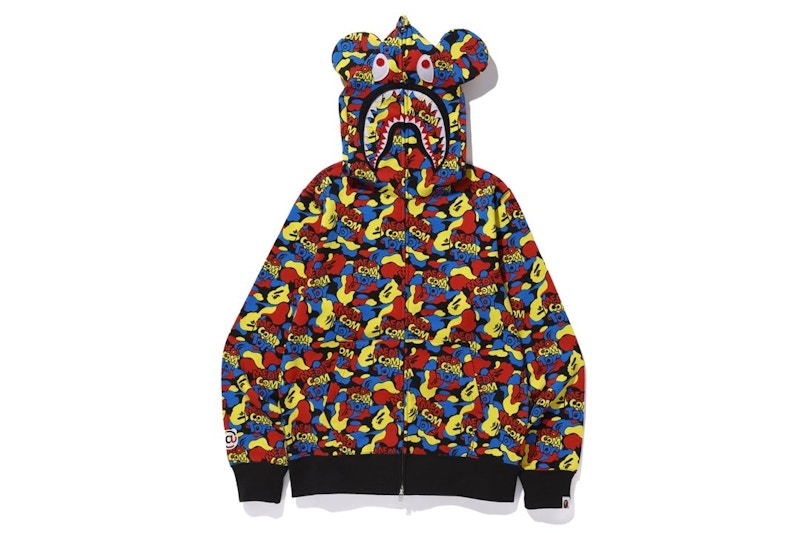 BAPE x Medicom Toy Camo Bear Shark Full Zip Hoodie Multi