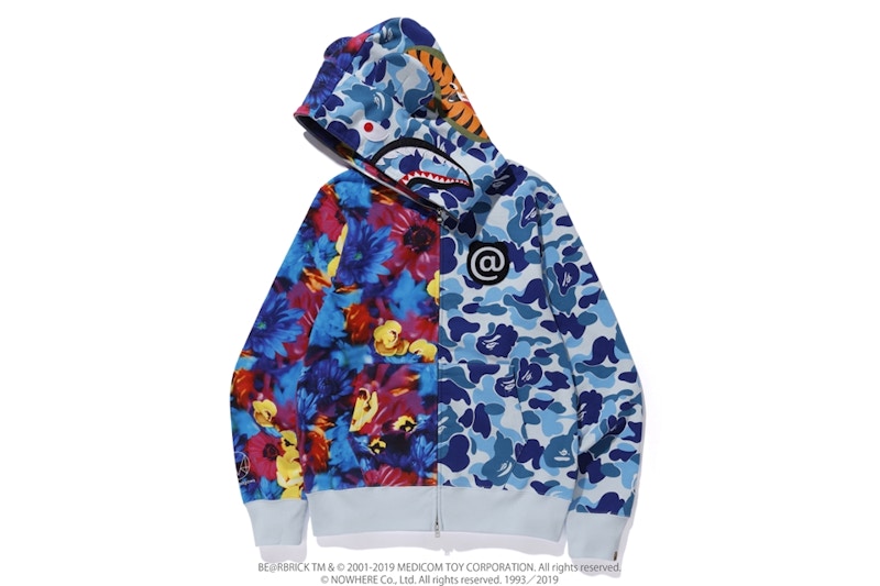 BAPE x Mika Ninagawa Bear Shark Full Zip Hoodie Blue