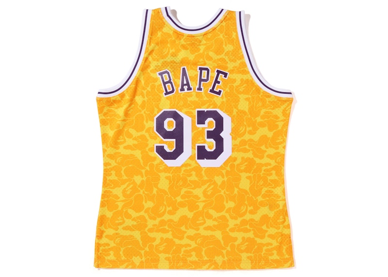 BAPE x Mitchell & Ness Los Angeles Lakers Jersey Yellow