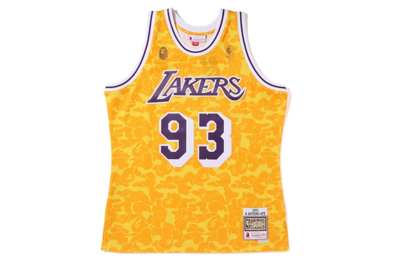 BAPE x Mitchell & Ness Los Angeles Lakers Jersey Yellow