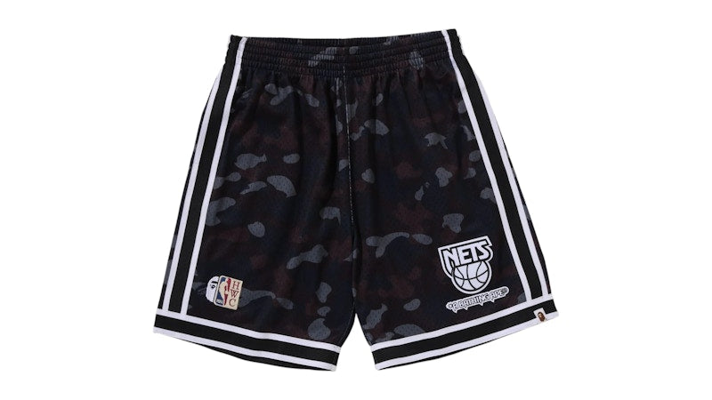 BAPE x Mitchell & Ness NBA New Jersey Nets Swingman Shorts Black