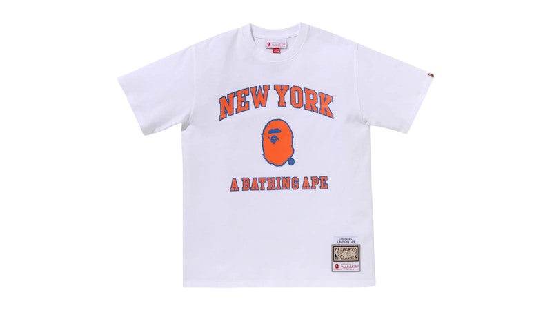 BAPE x Mitchell & Ness NBA New York Knicks Tee White
