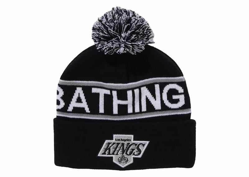 BAPE x Mitchell & Ness NHL Pom Beanie Black