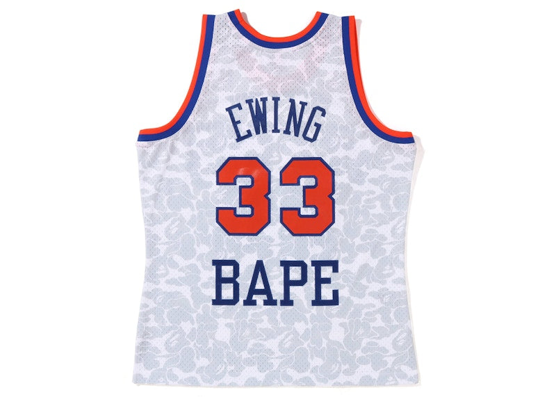 BAPE x Mitchell & Ness New York Knicks Ewing Jersey White