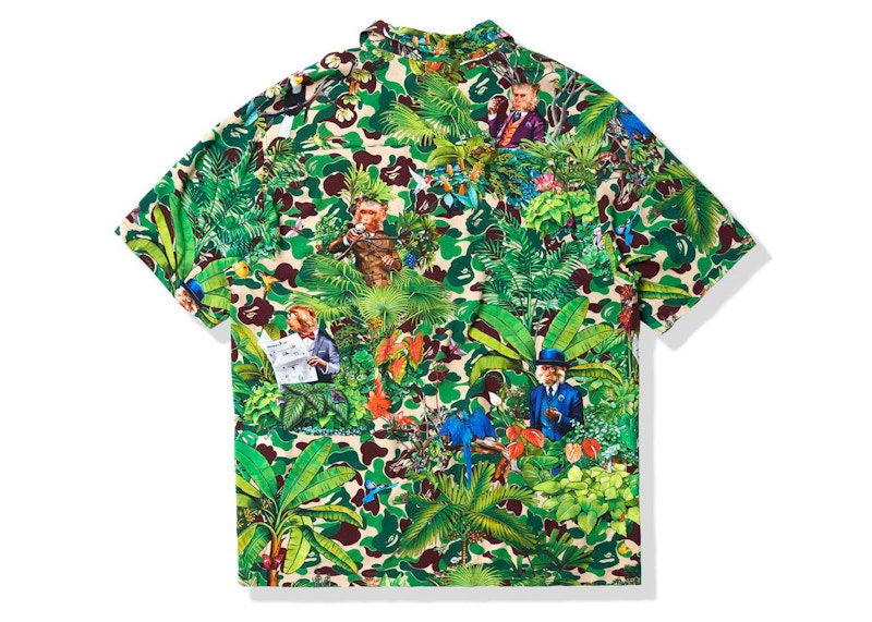 BAPE x Monkey 47 Open Collar S/S Shirt Green