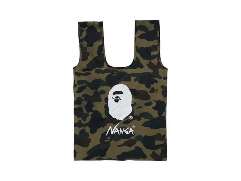BAPE x Nanga 1st Camo Pocketable Eco Bag Green