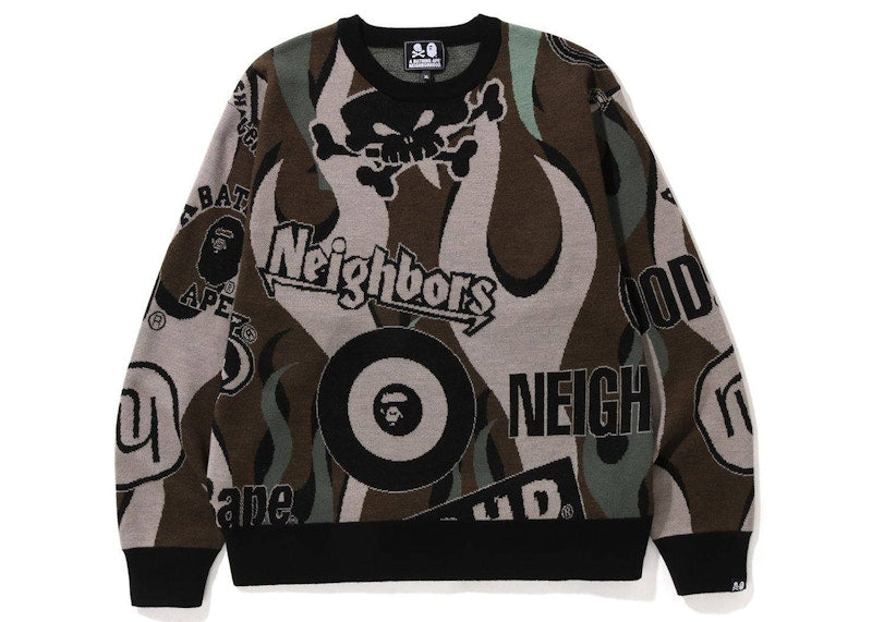 BAPE x Neighborhood Relaxed Fit Knit Sweater Green