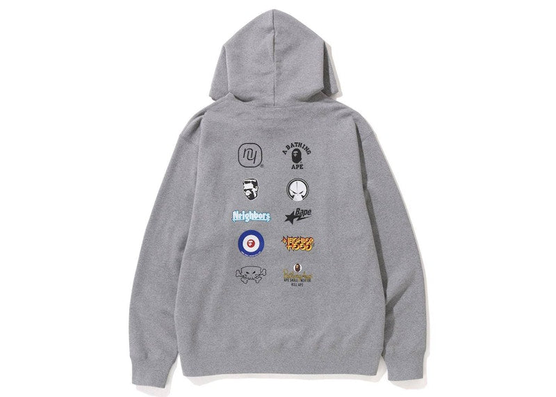 BAPE x Neighborhood Relaxed Fit Pullover Hoodie Grey