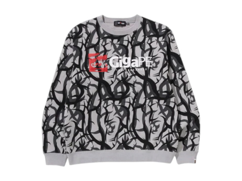 BAPE x Neighborhood Trial Camo Gigape Crewneck Grey