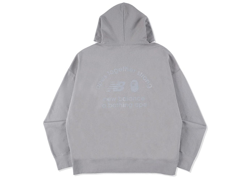 BAPE x New Balance Ape Head Reflective Hoodie Grey