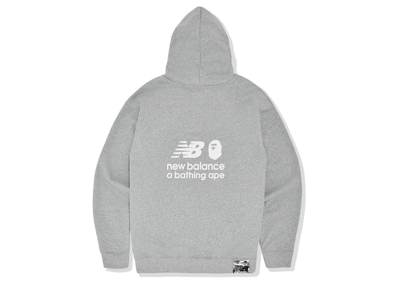 BAPE x New Balance Ape Head Relaxed Fit Pullover Hoodie Grey