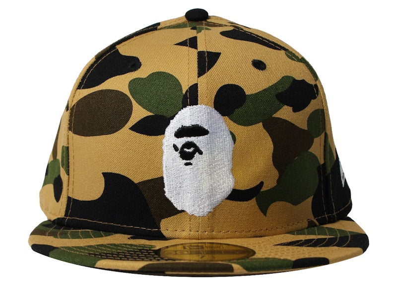 BAPE x New Era 59 Fifty 1st Camo Ape Head Cap Yellow