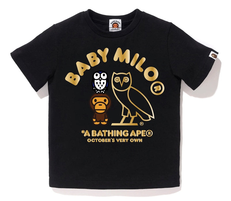 BAPE x OVO Baby Milo Kids Tee Black