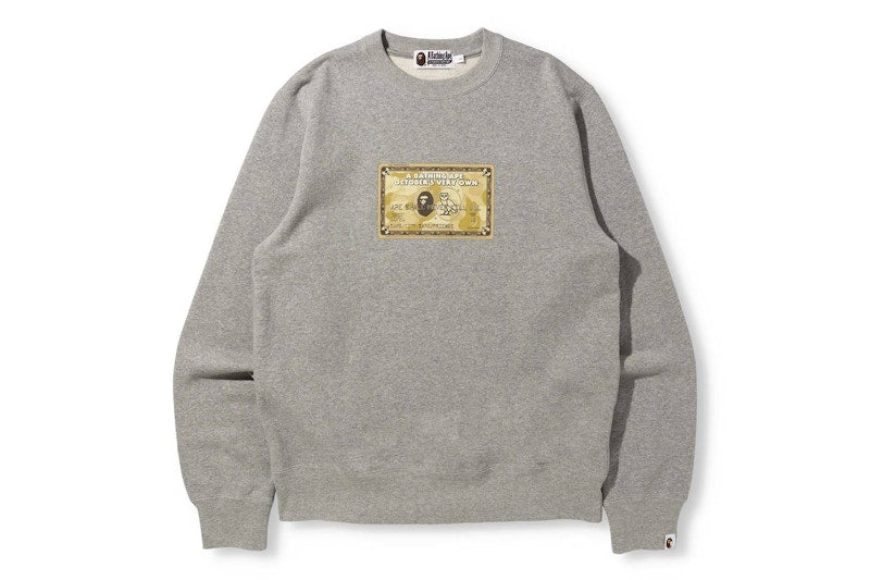 BAPE x OVO Card Crewneck Grey