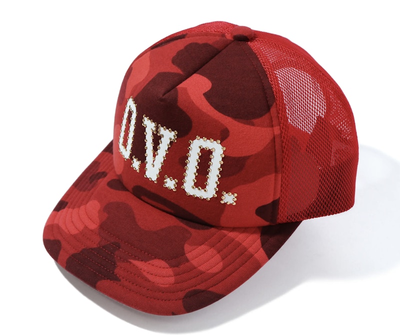BAPE x OVO Color Camo Mesh Cap Red