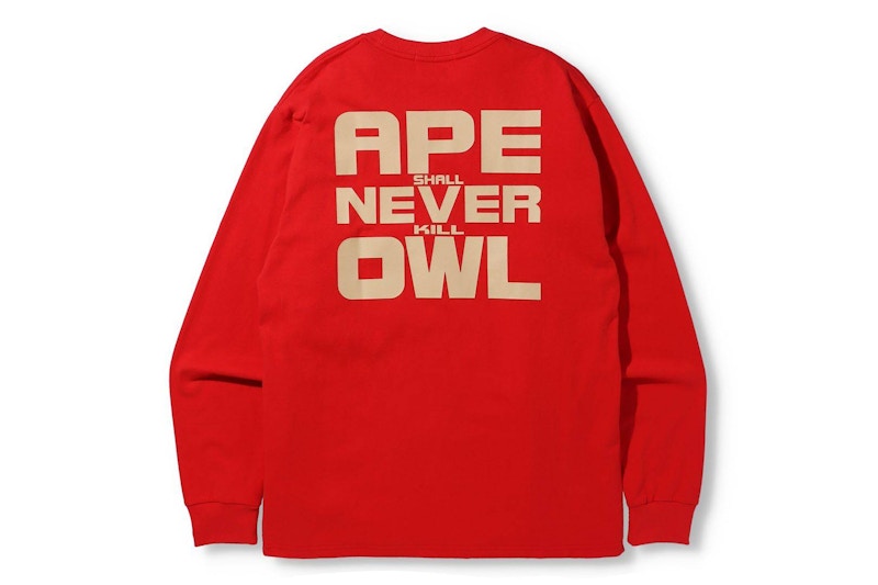 BAPE x OVO L/S T-shirt Red
