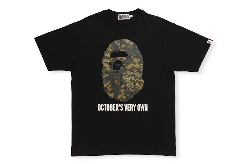 BAPE x OVO Woodland Camo Ape Head T-shirt Black