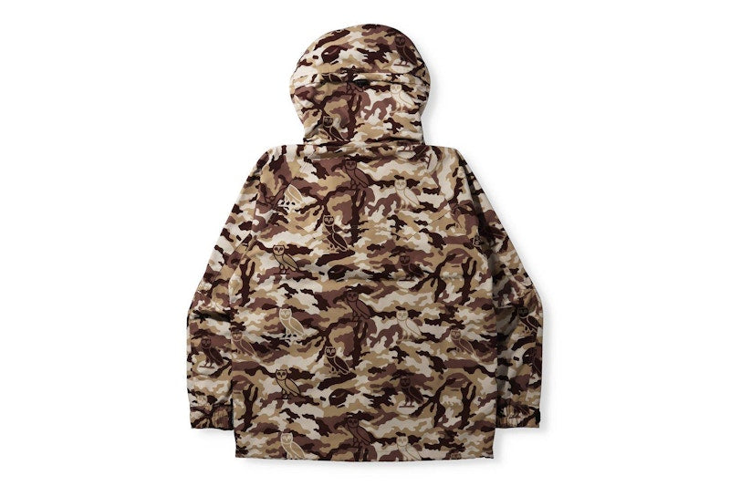 BAPE x OVO Woodland Camo Snowboard Jacket Beige
