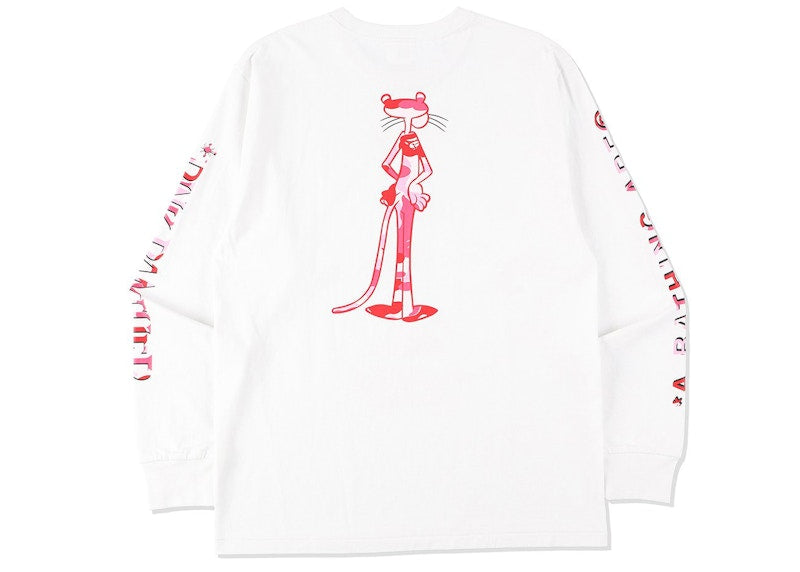 BAPE x Pink Panther Long Sleeve Tee White