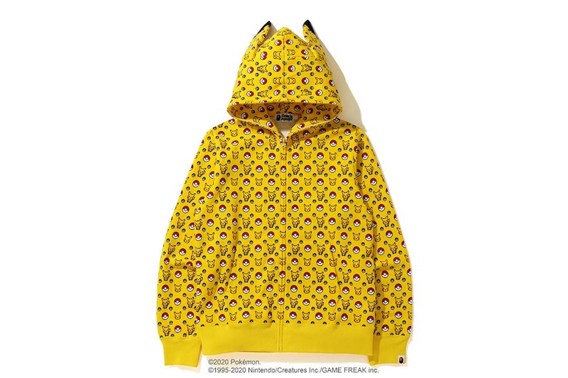 BAPE x Pokemon Full Zip Hoodie Yellow