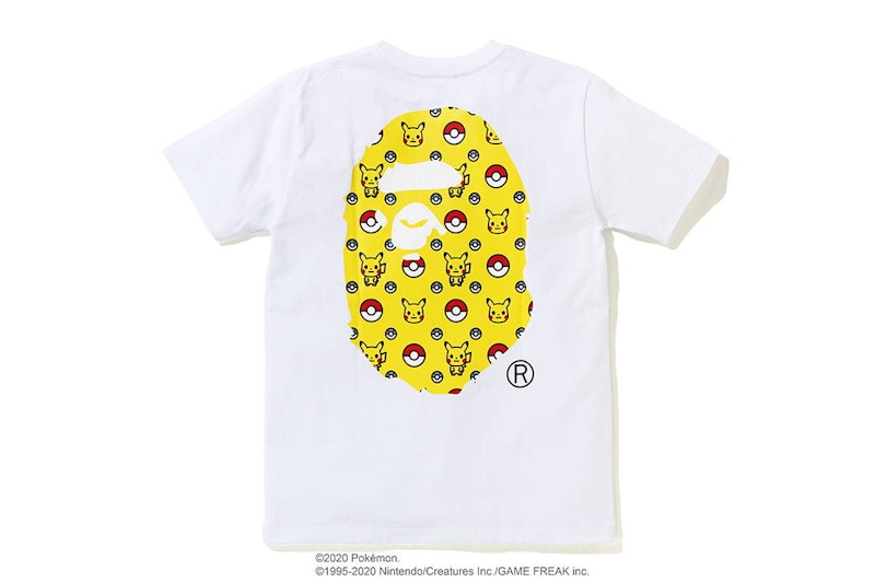 BAPE x Pokemon Ladies Pikachu Ape Head Tee #3 White