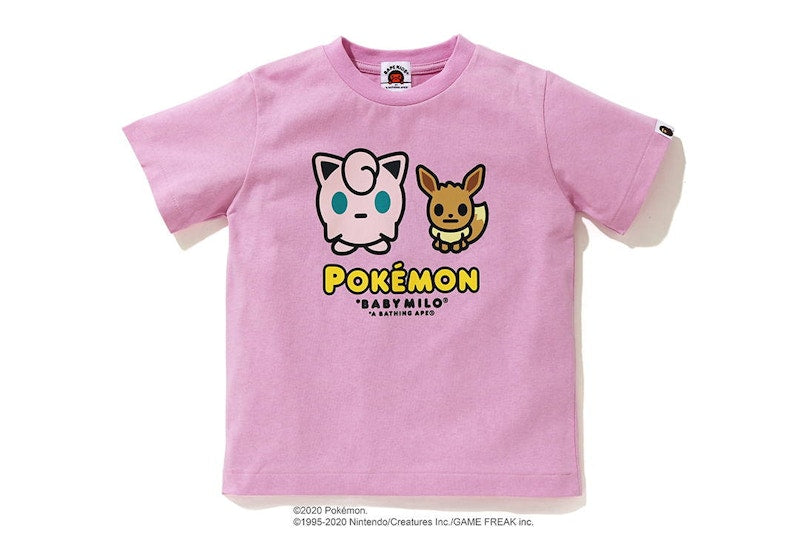 BAPE x Pokemon Ladies Jigglypuff & Eevee Tee #4 Pink