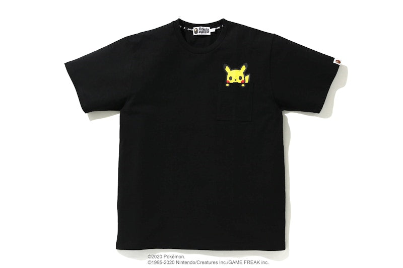 BAPE x Pokemon Pikachu Ladies Pocket Tee Black