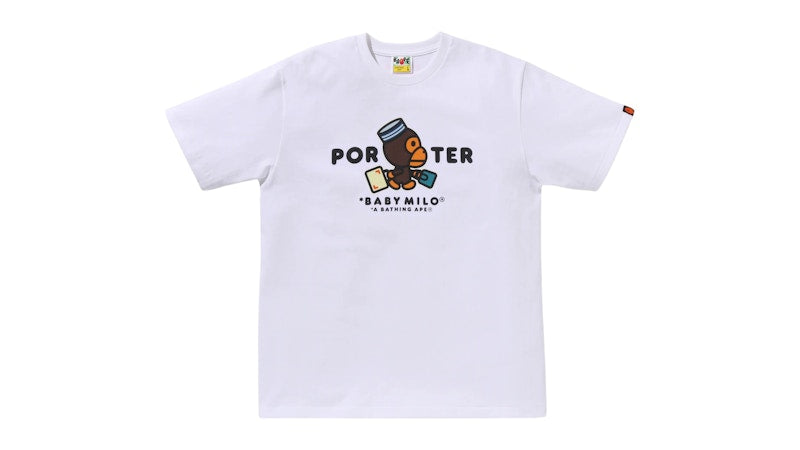 BAPE x Porter Stand Milo Tee White