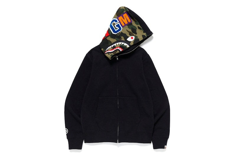BAPE x Pusha T Shark Full Zip Hoodie Black
