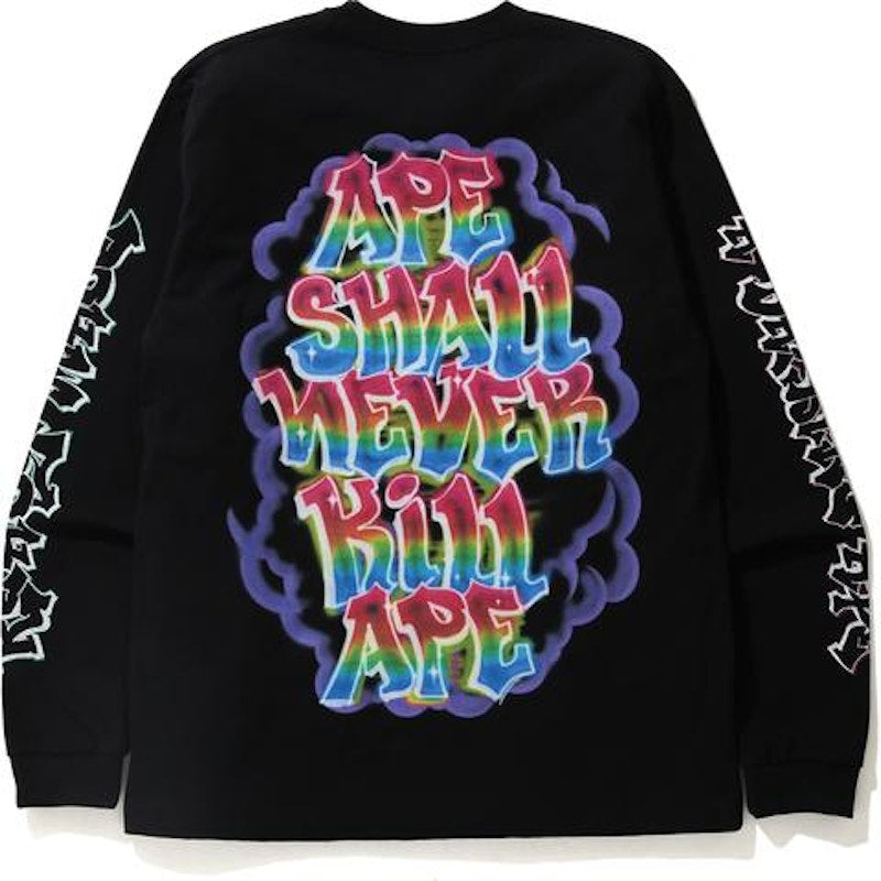 BAPE x READYMADE Spray Wide L/S Tee Black