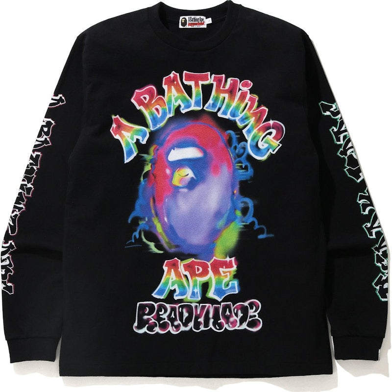 BAPE x READYMADE Spray Wide L/S Tee Black