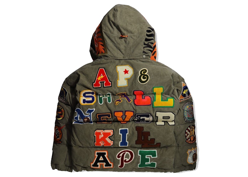 BAPE x READYMADE Tiger Shark Down Jacket Olivedrab