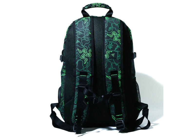 BAPE x Razer A Bathing Ape Neon Camo Backpack Green