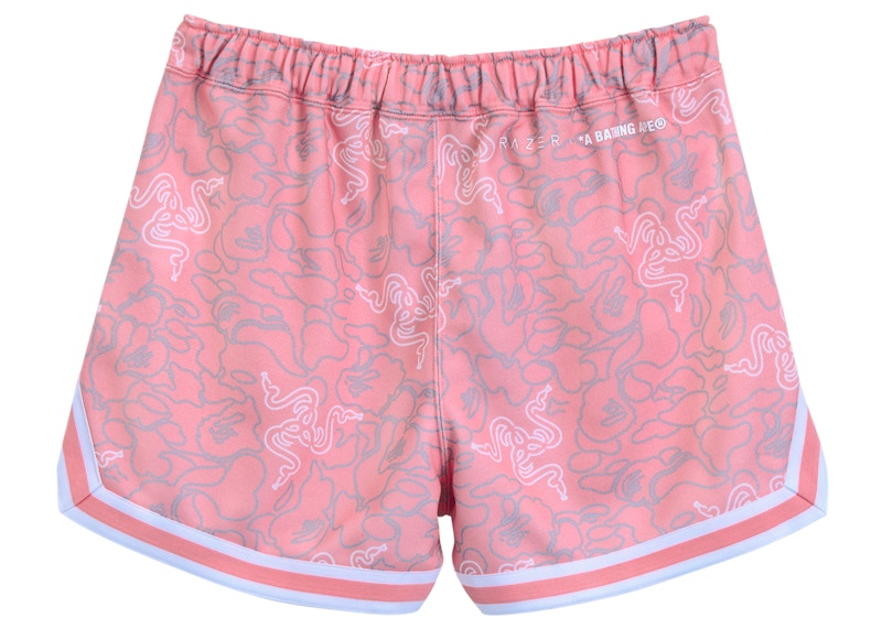 BAPE x Razer Neon Camo Basketball Sweat Shorts Pink