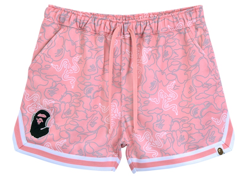 BAPE x Razer Neon Camo Basketball Sweat Shorts Pink