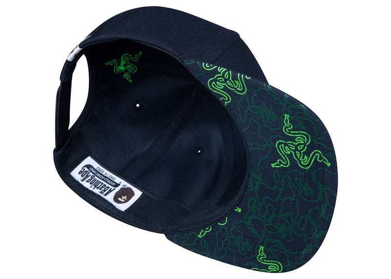 BAPE x Razer Snapback Cap Black Green